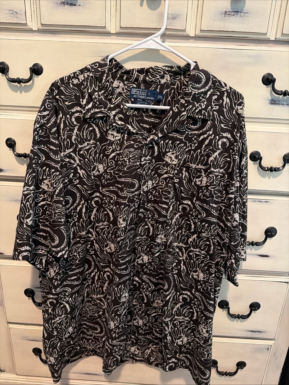 Vintage Polo Ralph Lauren Clayton Cotton Shirt XL Hawaiian Dragon